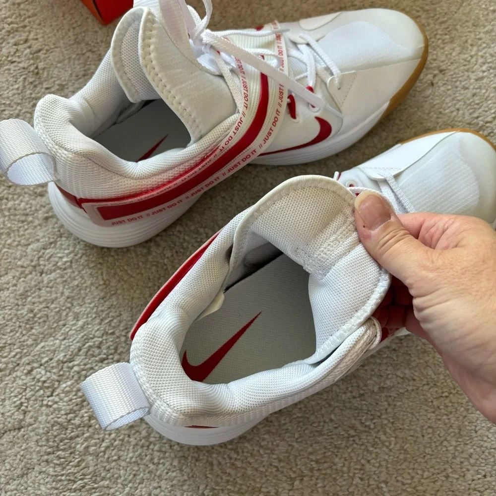 Women's Nike React HyperSet Volleyball shoes (White/University Red) W 11.5 M 10 - Picture 6 of 9